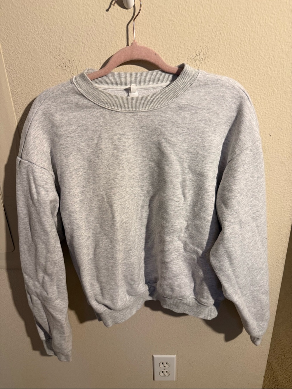 SKIMS Cozy Fleece Crewneck Sweatshirt Heather Gray Women’s Large Pullover